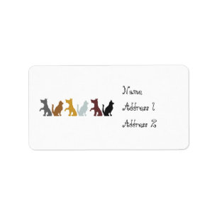 Étiquette Motif de bande dessinée de chats et de chiens