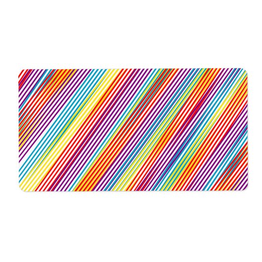 Étiquette Motif de bandes colorées (Devant)