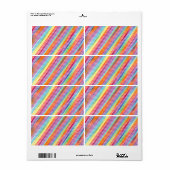 Étiquette Motif de bandes colorées (Feuille entière)