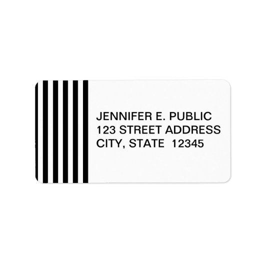 Étiquette Motif de bandes noires et blanches (Devant)