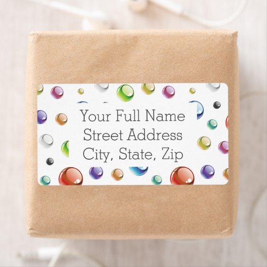 Étiquette Motif de bulle arc-en-ciel (En situation)