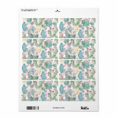 Étiquette motif de cactus et triangles aquarelle (Feuille entière)