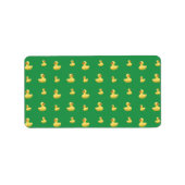 Étiquette Motif de canard en caoutchouc vert (Devant)