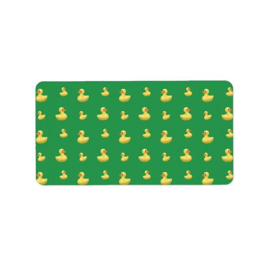 Étiquette Motif de canard en caoutchouc vert (Devant)