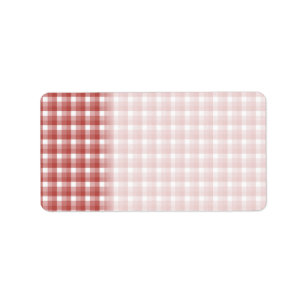 Étiquette Motif de contrôle de guingan. Rouge et blanc