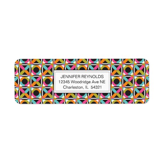 Étiquette Motif de courtepointe Hexagon moderne (Devant)