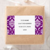 Étiquette Motif de Damas pourpre (En situation)