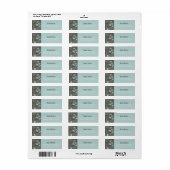 Étiquette Motif de Dandelion gris bleu (Feuille entière)