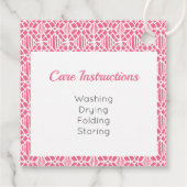 Étiquette Motif de dentelle rose avec Crochet blan (Dos)