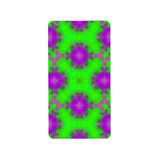 Étiquette motif de flamme vert pourpre (Devant)