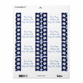 Étiquette Motif de fleurs blanches Thunder_Cove (Feuille entière)