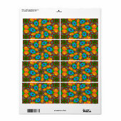 Étiquette Motif de fleurs esthétiques (Feuille entière)