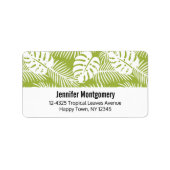 Étiquette Motif de forêt tropicale verte Feuille (Devant)
