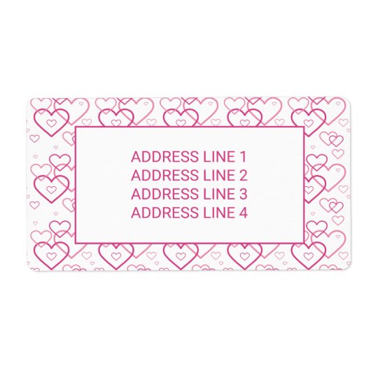 Étiquette Motif De Formes Cartes Roses Avec Texte Personnali (Devant)