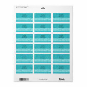 Étiquette Motif de fourrure d'animal sauvage aqua (Feuille entière)