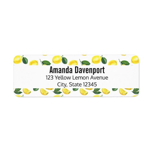 Étiquette Motif de fruits aux citrons jaunes (Devant)