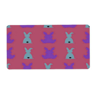 Étiquette motif de lapins de Pâques