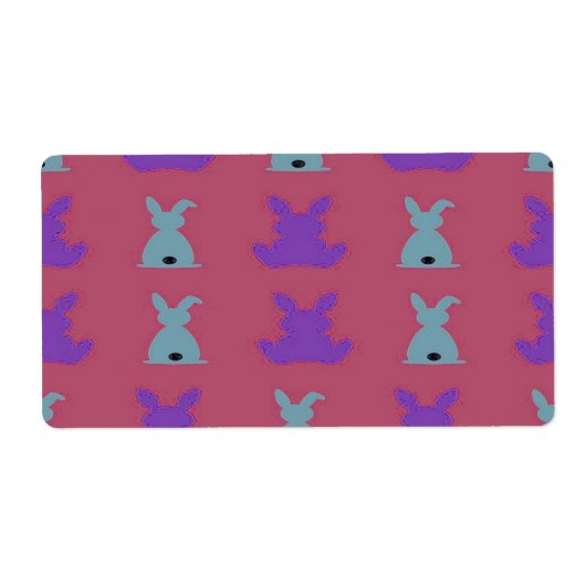 Étiquette motif de lapins de Pâques (Devant)