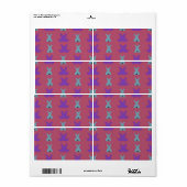 Étiquette motif de lapins de Pâques (Feuille entière)