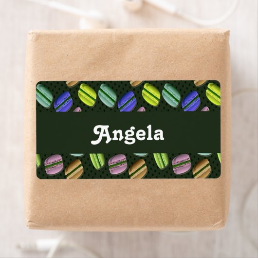 Étiquette Motif de macaron coloré (En situation)