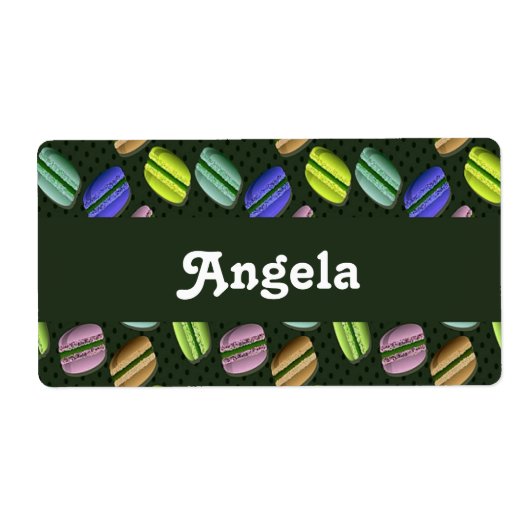 Étiquette Motif de macaron coloré (Devant)