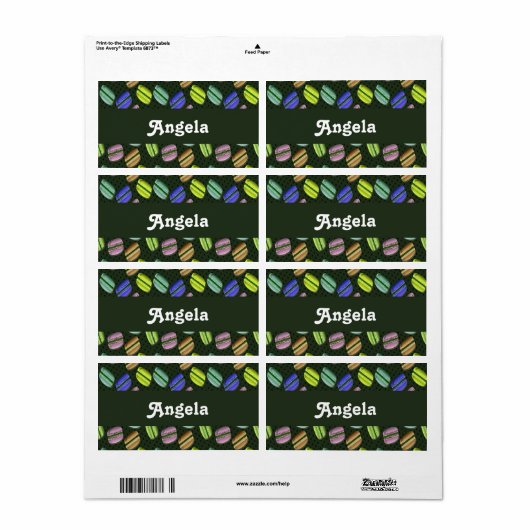 Étiquette Motif de macaron coloré (Feuille entière)