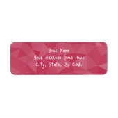 Étiquette motif de maillage géométrique rose rose (Devant)