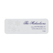 Étiquette Motif de Noël flocon de neige d'hiver (Devant)