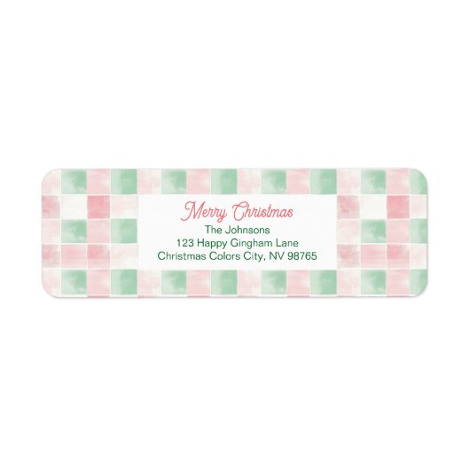 Étiquette Motif de Noël Rétro Rose Vert (Devant)