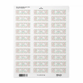 Étiquette Motif de Noël Rétro Rose Vert (Feuille entière)