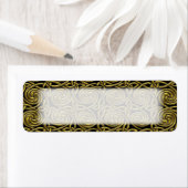 Étiquette Motif De Noeuds De Spirale Celtique Or Et Noir (En situation)