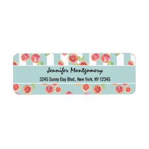 Étiquette Motif de pamplemousse rose sur les bandes