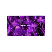 Étiquette Motif de Pâques gothique violet (Devant)