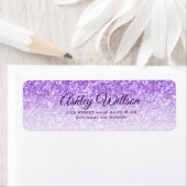 Étiquette Motif de Parties scintillant blanc et vi (En situation)