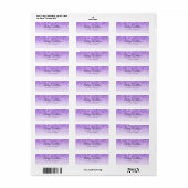 Étiquette Motif de Parties scintillant blanc et vi (Feuille entière)