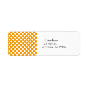 Étiquette Motif de point à la mode blanc orange de polka