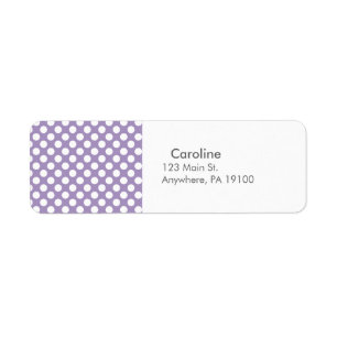 Étiquette Motif de point à la mode blanc pourpre de polka
