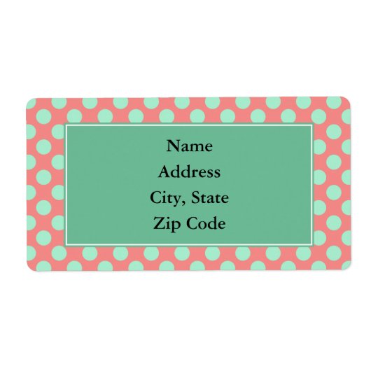 Étiquette Motif de point de croix vert et rose (Devant)