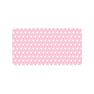 Étiquette Motif de point rose et blanc de polka. Tacheté