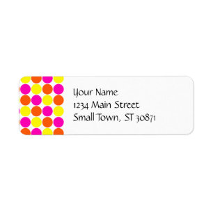 Étiquette Motif de pois lumineux de jaune orange de roses