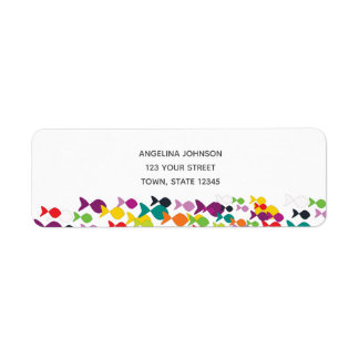 Étiquette Motif de poisson de mer Coloré Lumineux Été Chic d