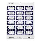 Étiquette Motif de Quatrefoil bleu marine (Feuille entière)