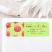 Étiquette Motif de tranches de pamplemousse rose (En situation)