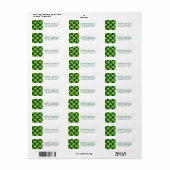 Étiquette Motif de trèfle vert (Feuille entière)