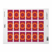 Étiquette Motif décoratif coloré (Feuille entière)