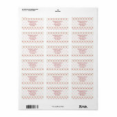 Étiquette Motif des Coeurs rouges mignons (Feuille entière)