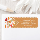 Étiquette Motif des feuilles d'automne peintes (En situation)