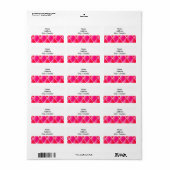 Étiquette Motif diamant rose et corail (Feuille entière)