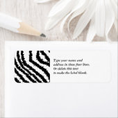 Étiquette Motif d'impression Black Zebra. (En situation)