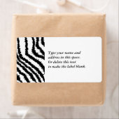 Étiquette Motif d'impression Black Zebra. (En situation)